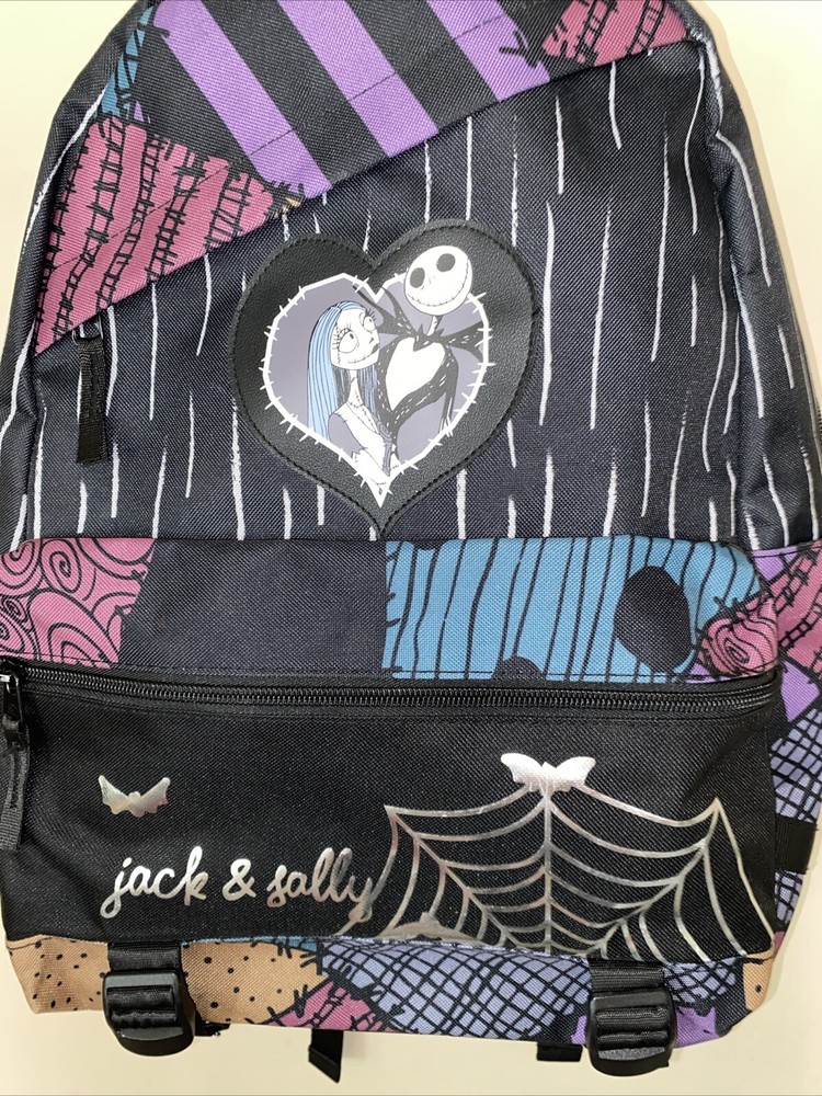 Nightmare Before Christmas Jack Skellington & Sally Multicolored Canvas Backpack