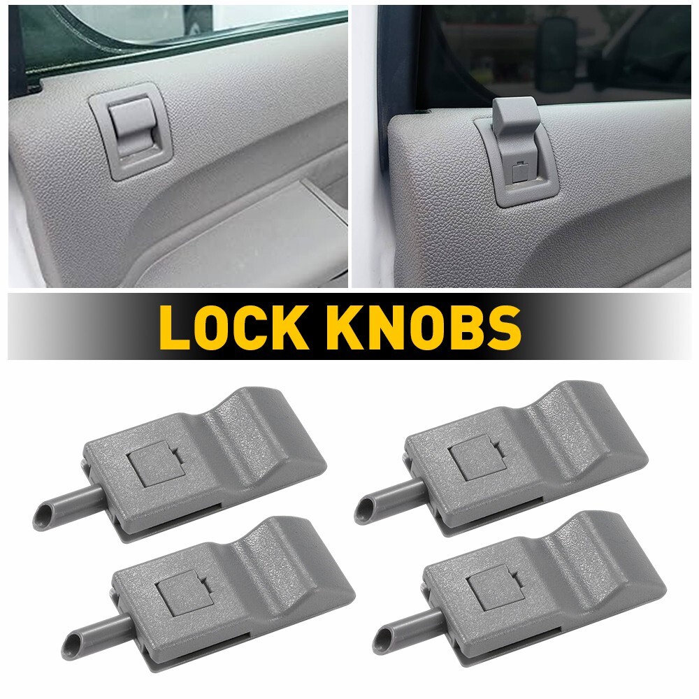 4PCS Door Lock Knobs Front/Rear for 2007-2013 Chevy Silverado GMC Yukon Escalade