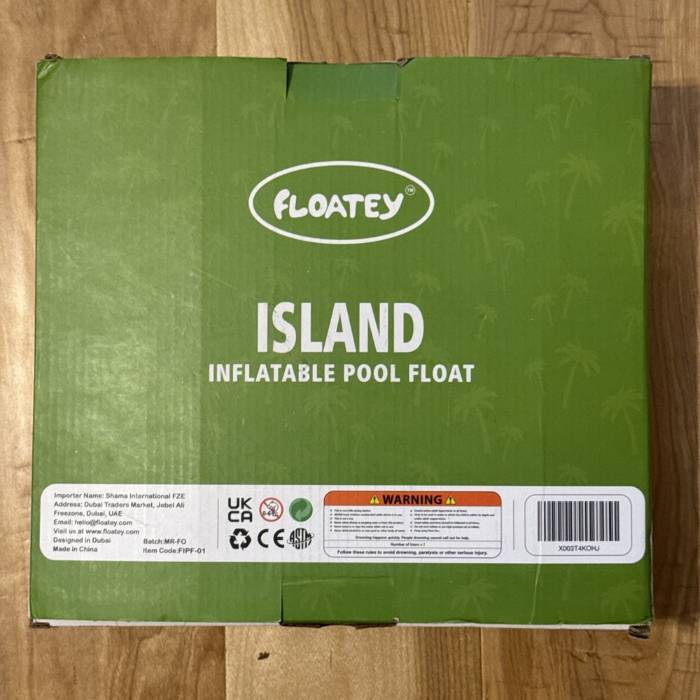 Floatey Island Pool Float Palm Tree Inflatable 48” Luxury Float NEW