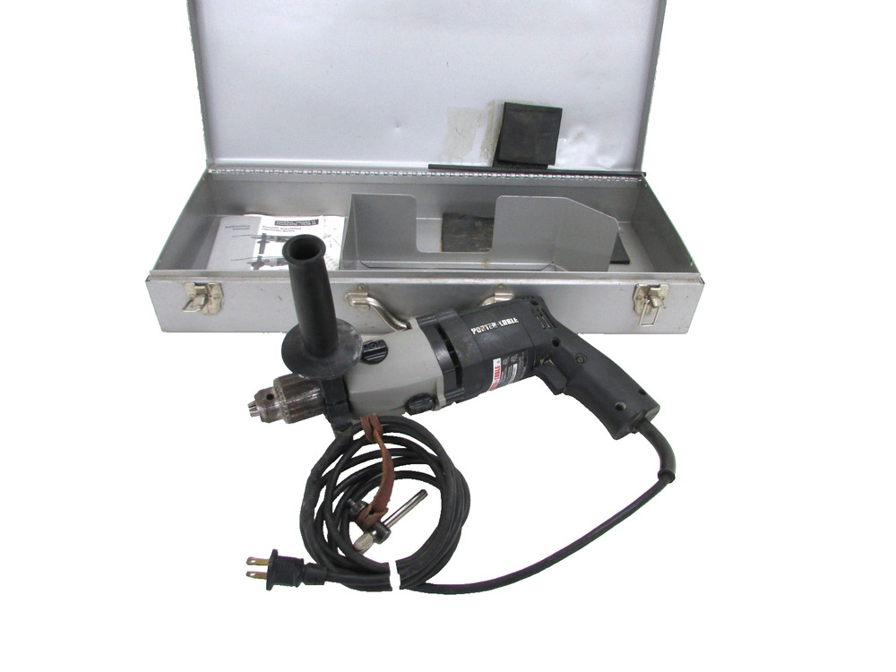 PORTER CABLE TOOLS 1/2” HD HAMMER DRILL 7751, w/ SIDE HANDLE & CASE