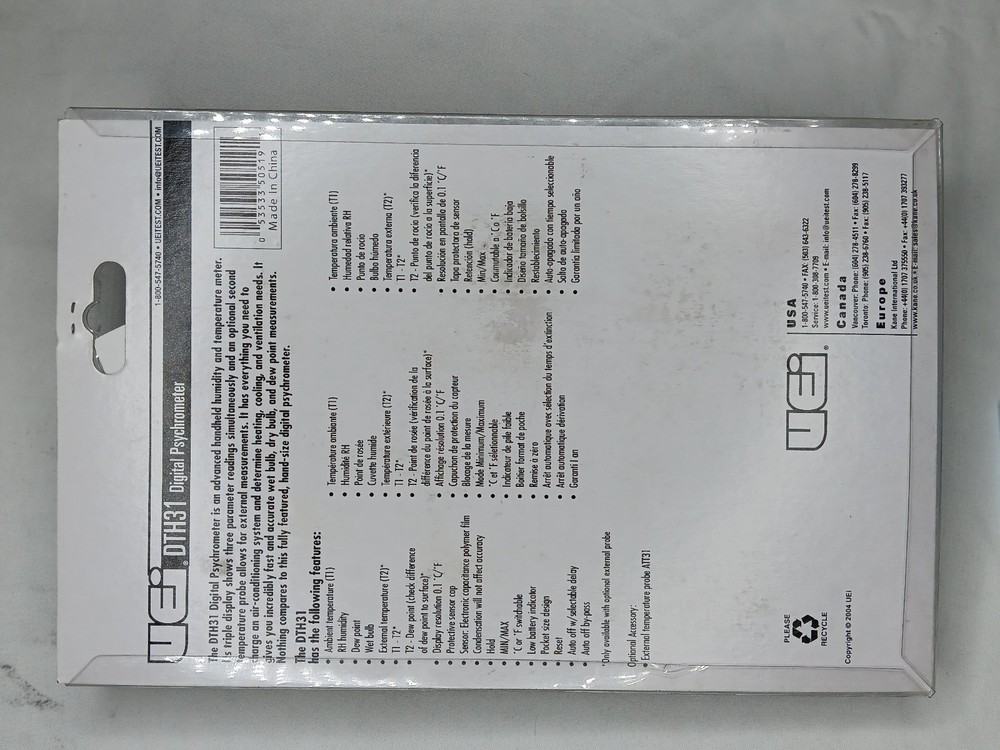 UEI DTH31 Psychrometer D