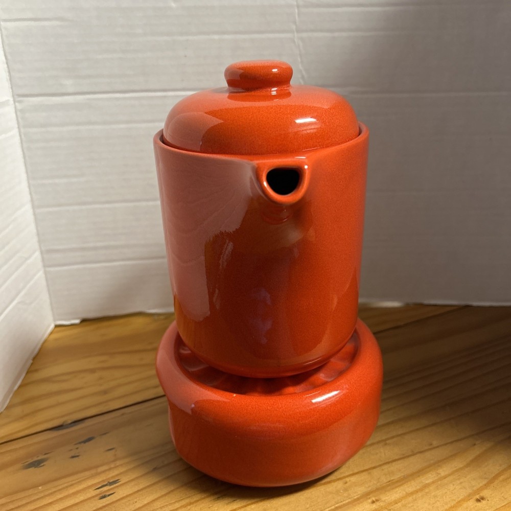 WAECHTERSBACH RED COFFEE POT with WARMING BASE
