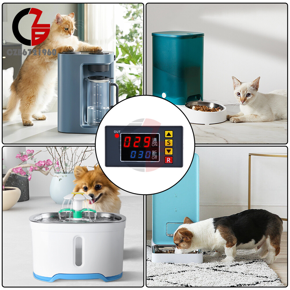 110-220V 12/24V Digital Time Delay Relay Cycle Timer Control Switch Programmable