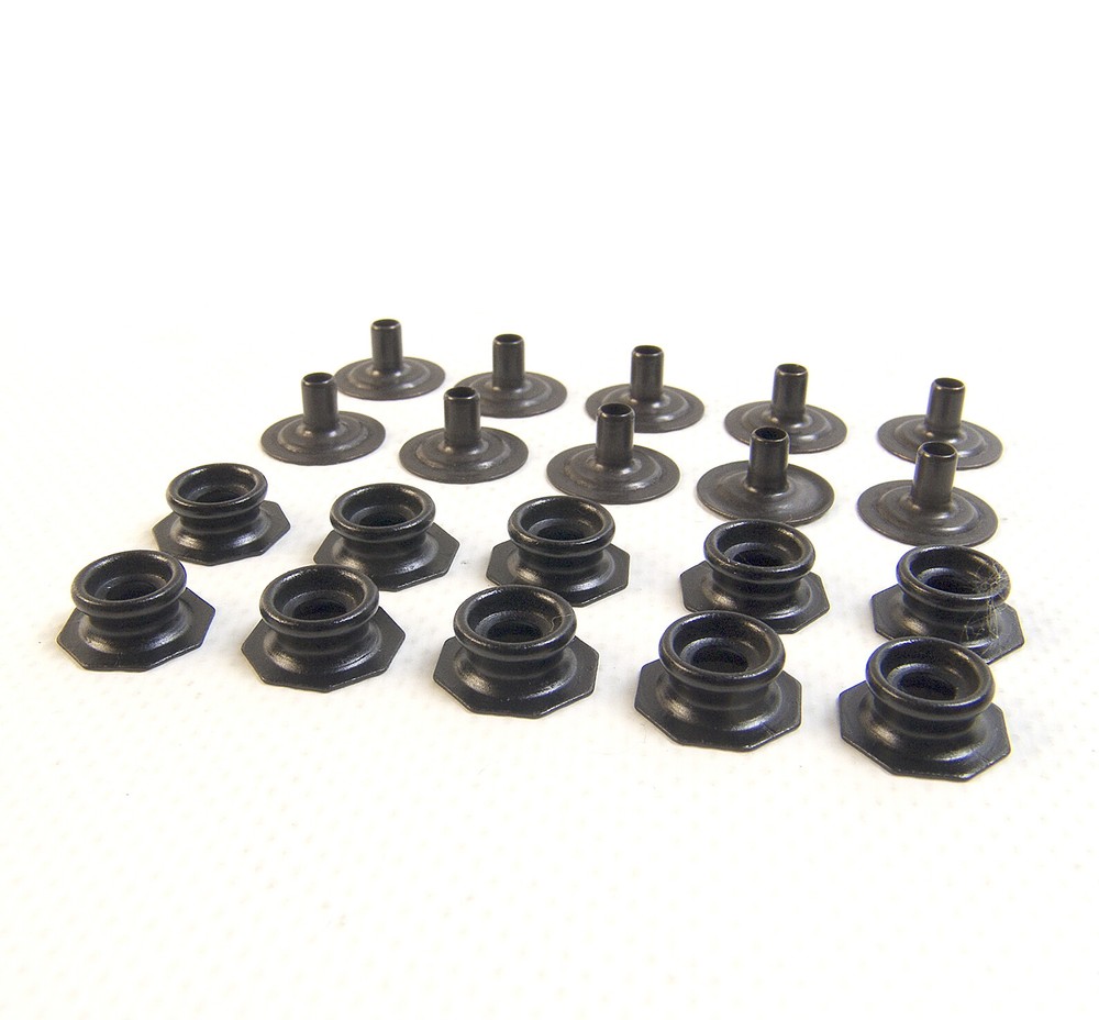 Pull The Dot Snap Fastener, Stud & Eyelet Only, Black Finish, 1 Piece Set