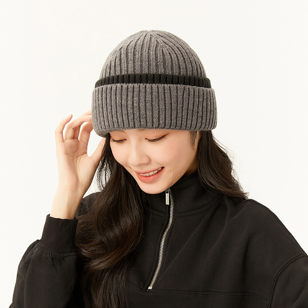 6 Packs Unisex Basic Beanie Hat Winter Warm Thermal Wool Chunky Knit Flap Stripe