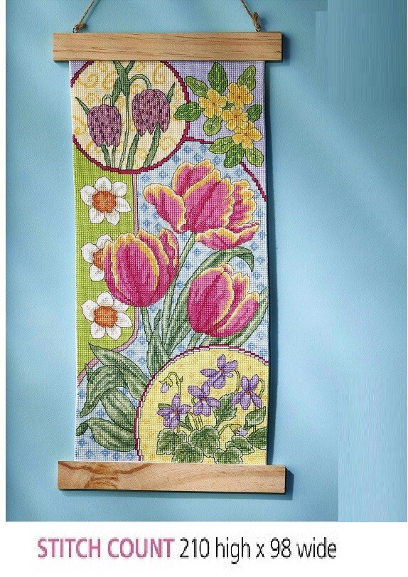 FLORAL  PANEL  STITCH  CROSS    PATTERN  ONLY  EQ  PPE