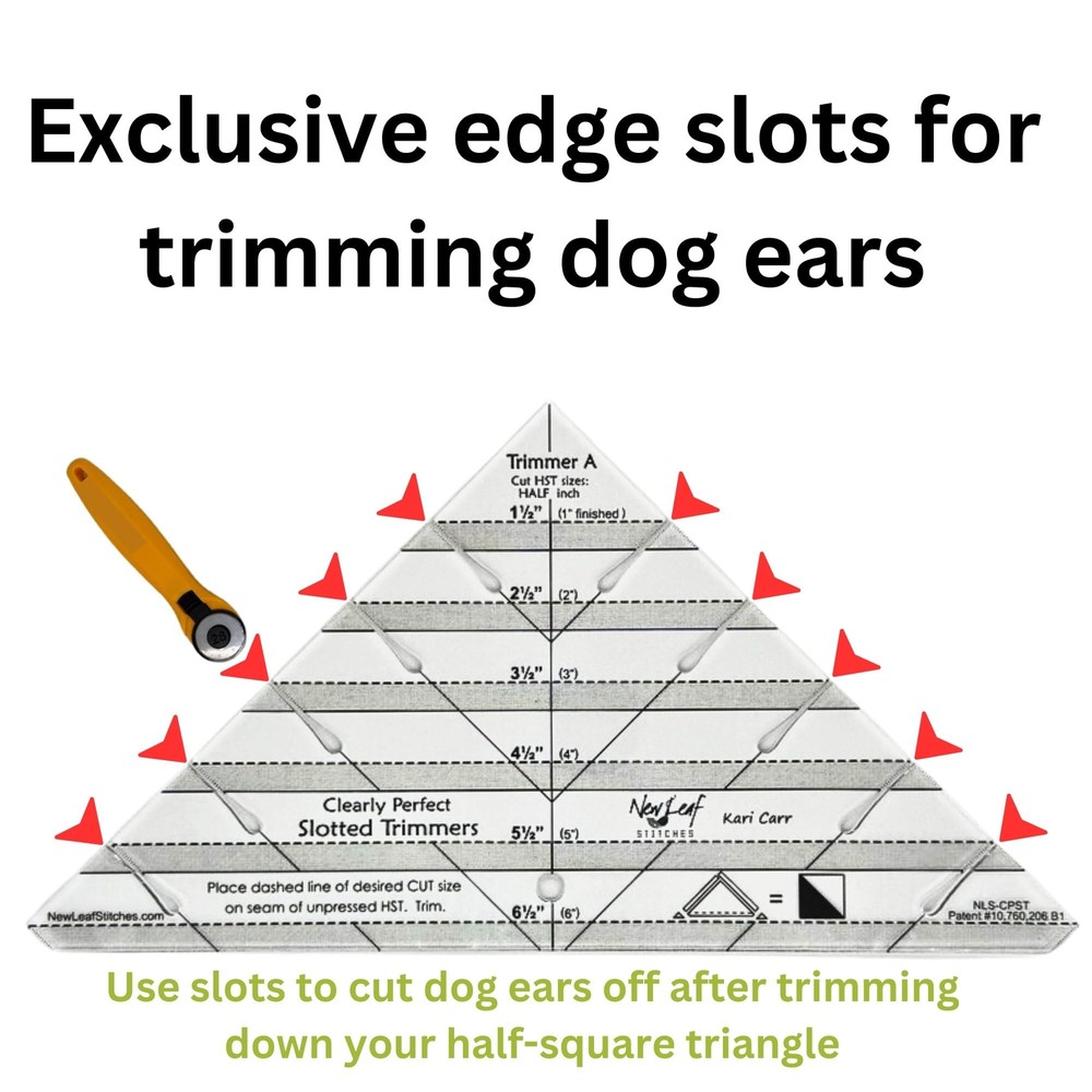 Slotted Trimmer Acrylic Template Ruler Half-Square Triangles Strip Piecing