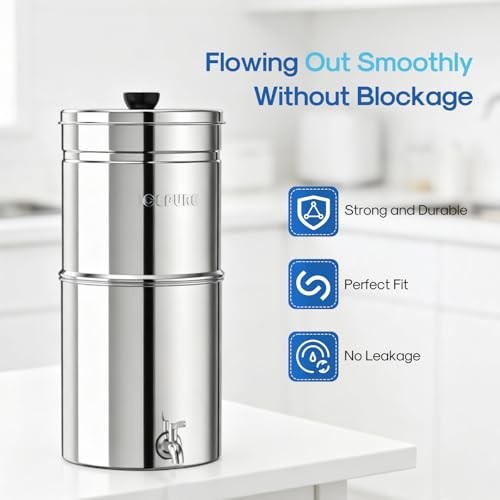 2.25G Gravity-fed Water Filter System, 304 Basic 2 Carbon Filters System