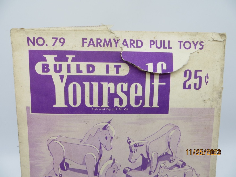 Vintage Farmyard Pull Toys No. 79 Easi-Bild Pattern 1952