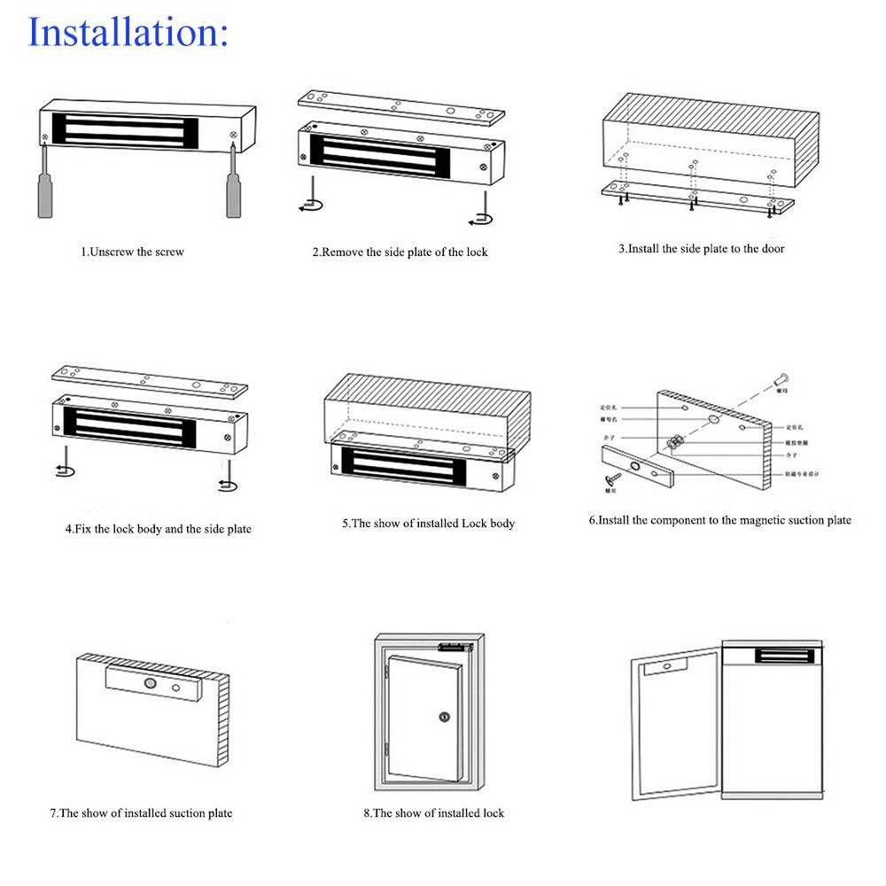 Electric Magnetic Door Lock Kit with 2 Remote Controls Access Control System