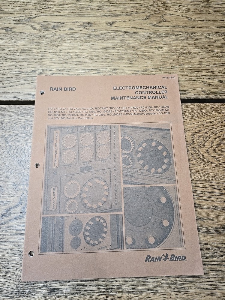 Rain Bird Electromechanical Controller Maintenance Manual Vintage 1983