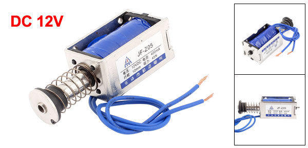 JF-Z05 DC 12V 10 mm 4.5Kg 9.9lb Push Pull Type Open Frame Solenoid Electromagnet