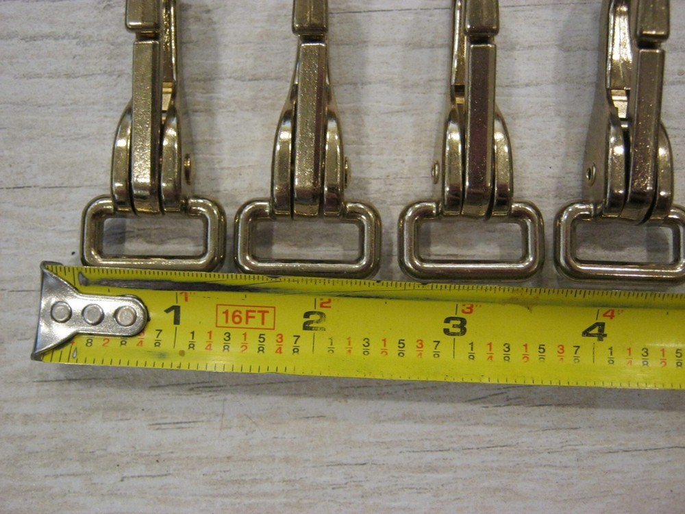 4 Brass Plated Fixed Eye Clips Snaps 3/4"