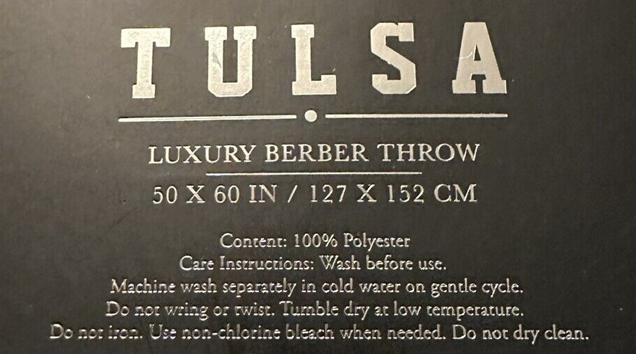Tulsa Luxury Berber Throw / Blanket / Reversible