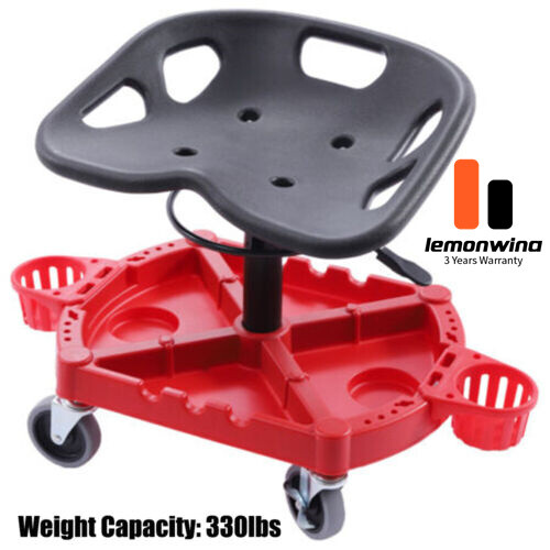 Adjustable Garage Shop Stool Rolling Work Stool Mechanic Work Seat With Casters