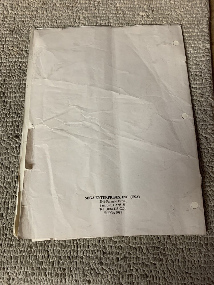 Original Crack Down Sega Arcade video game Manual