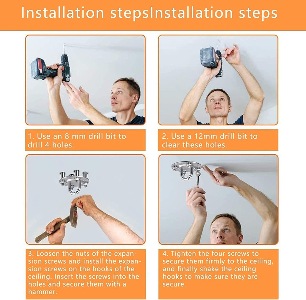 Bed Trapeze for Elderly, Ceiling Mounted Mobility Black