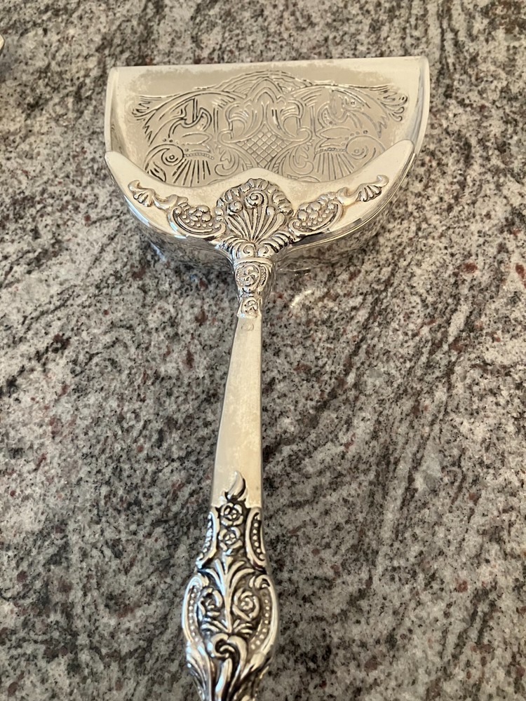 SILVER VICTORIAN TABLE CRUMB CLEANING SET, VINTAGE
