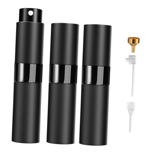 ​​Perfume Travel Refillable Atomizer 8ML (3PCS) - Empty Cologne Spray Black