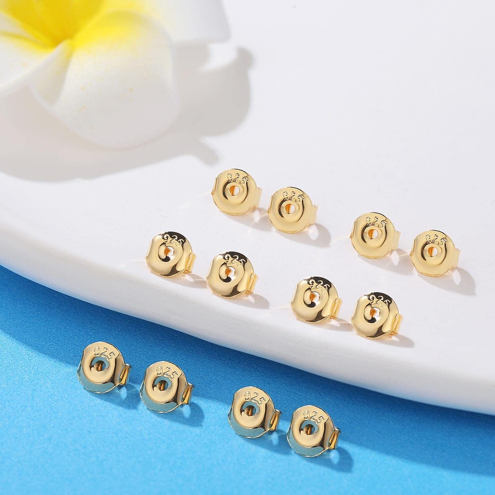 Earring Backs for Studs, 12 PCS 925 Sterling Silver Earring Backs Replacement...