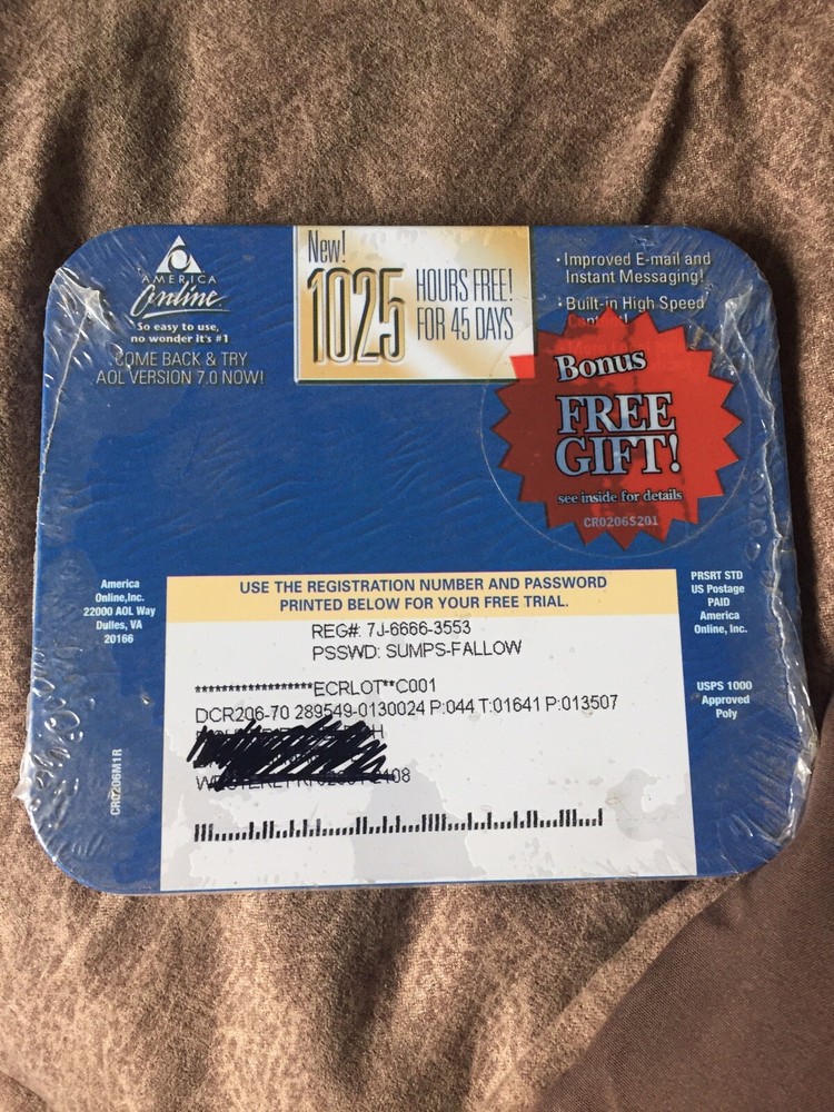 Vintage AOL America Online Version 7.0 Disc SEALED Tin