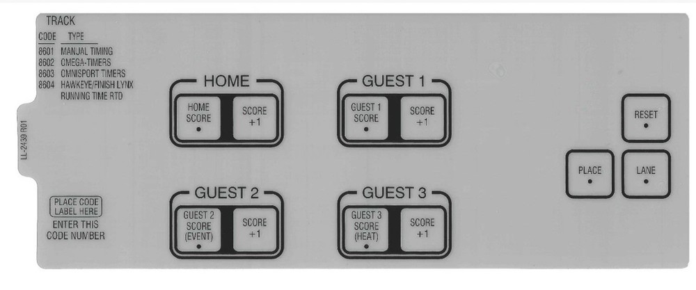 New Daktronics Sport Insert for Allsport 5000 Scoreboard Controller - Track