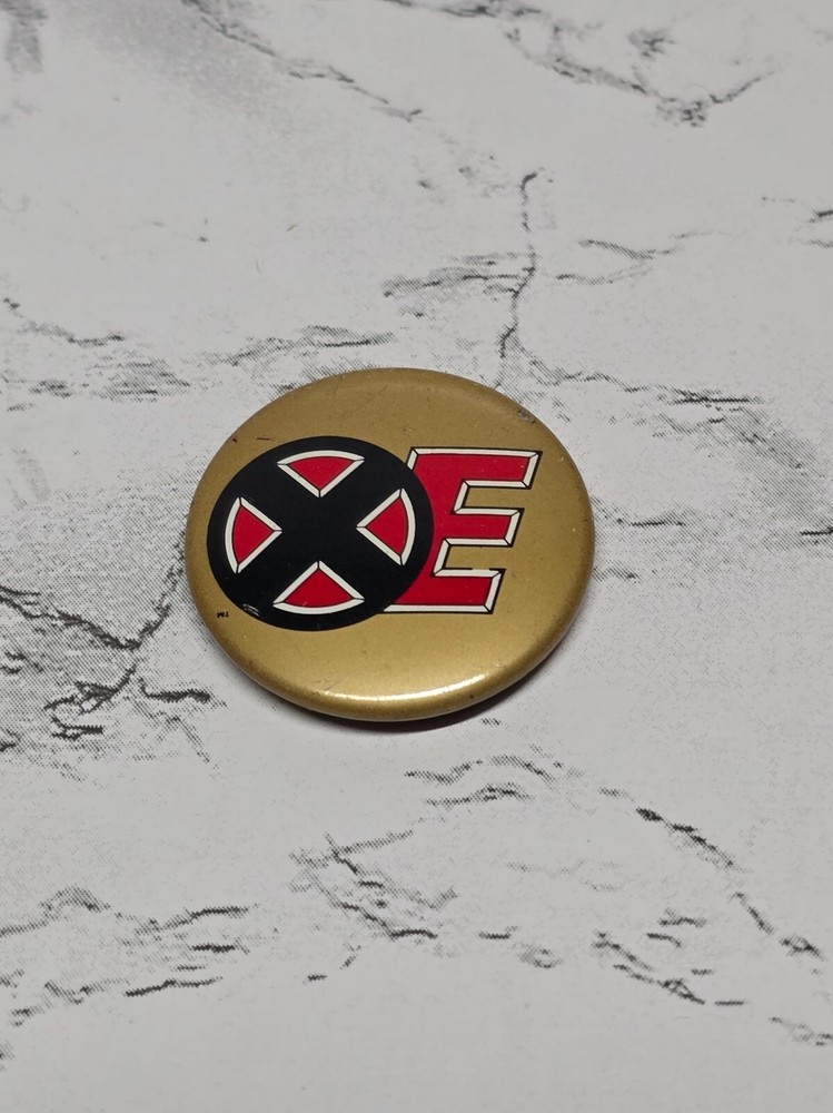 Vintage Marvel 1993 X-Men Evolution XE Pin Pinback Badge Lapel 1" Button