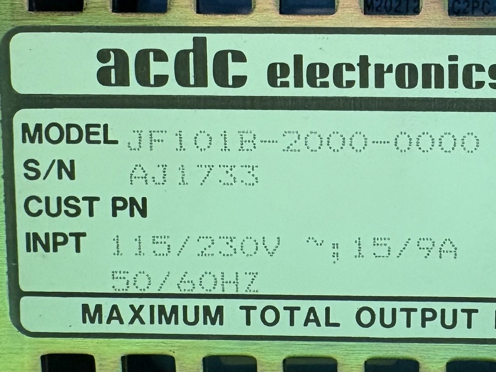 ACDC Electronics JF101B-2000-0000 Power Supply