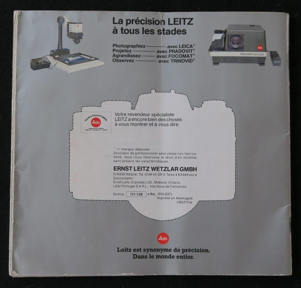 LEICA M4-P Camera Catalog Leitz Camera Catalog