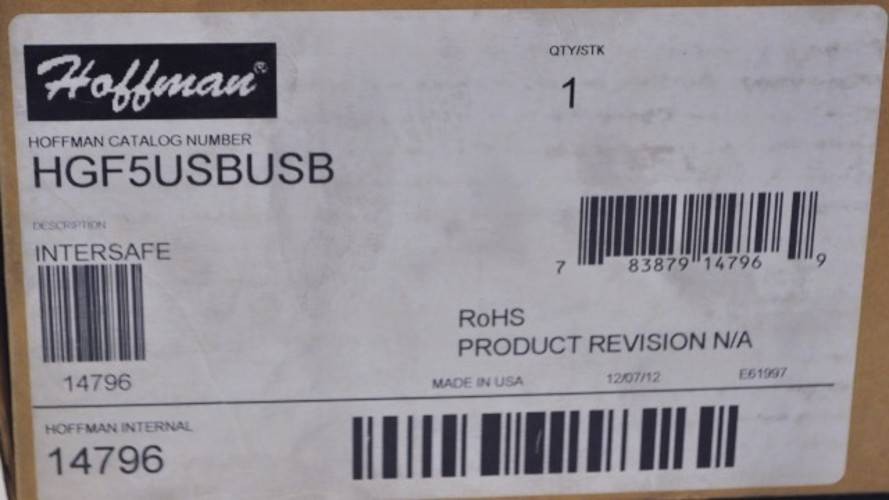 New Hoffman HGF5USBUSB Data Interface Dual USB NIB