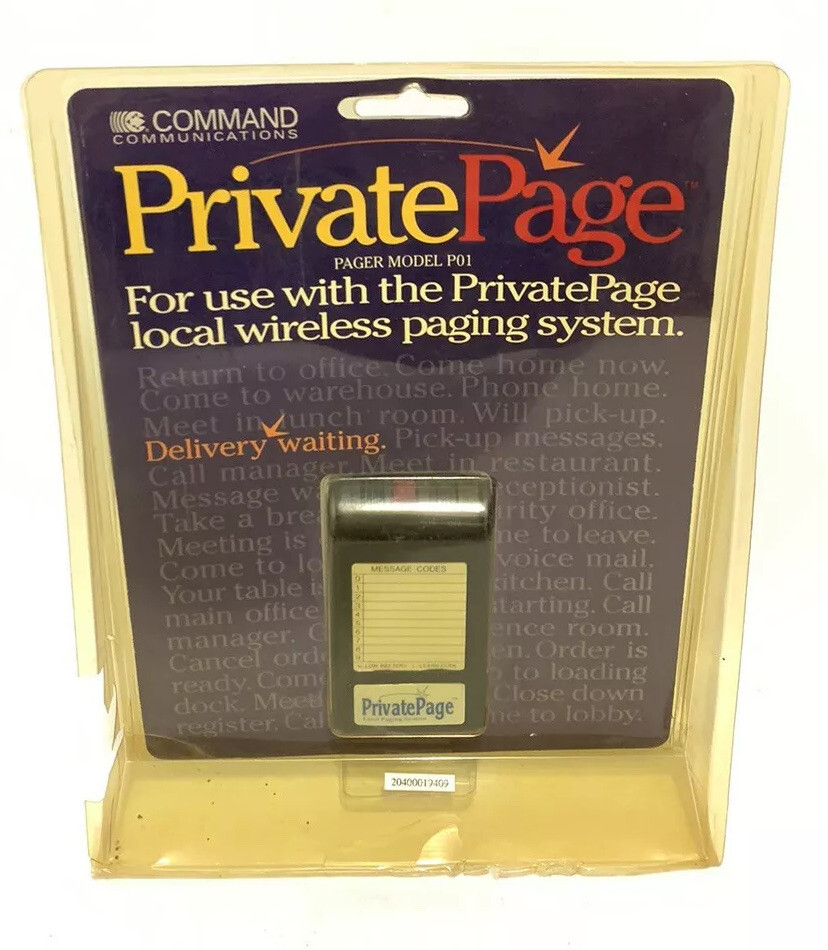 Command Communications Private Pager Wireless Model P01 NOS Sealed Paging System