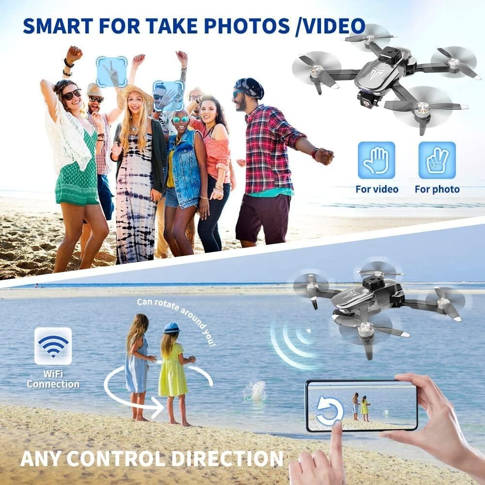 ... Brushless Motor Drone with Camera-4K FPV Foldable Drone with Carrying Case