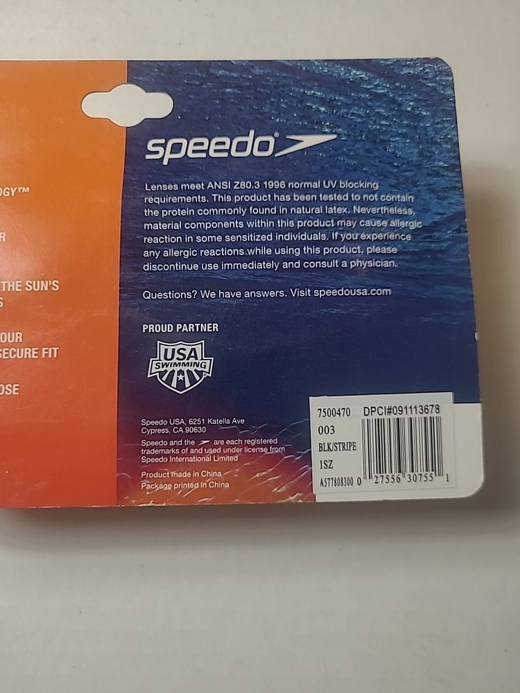New Speedo Glide Print Goggles - Junior - BLK/STRIPE