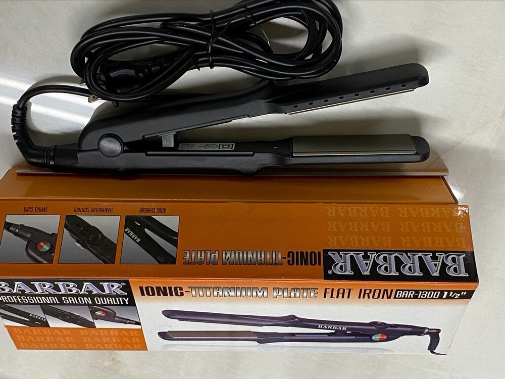 BARBAR PROFESSIONAL FLAT IRON, IONIC, TITANIUM PLATE IONIC BAR 1300 1 1/2 "