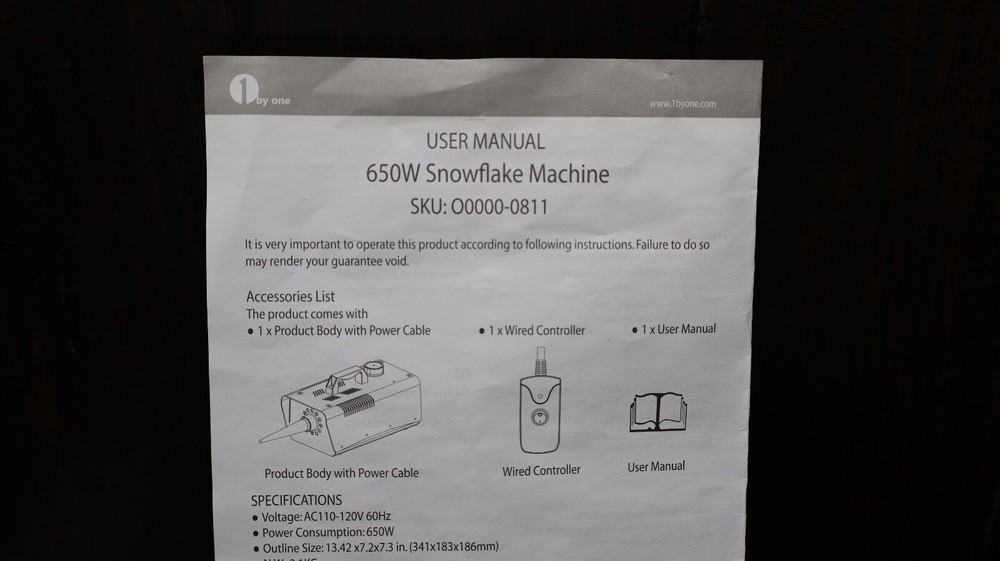1 By One 650w Snowflake Machine *Pre-Owned*