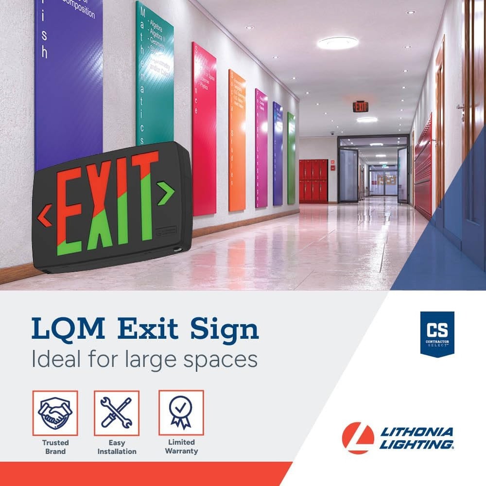 Lithonia Lighting Quantum LED Exit Sign, Dual Sided Emergency Exit Sign, Sele...