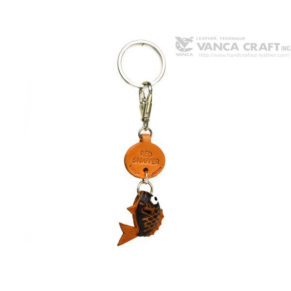 Red Snapper Japanese Leather Keychains Fish