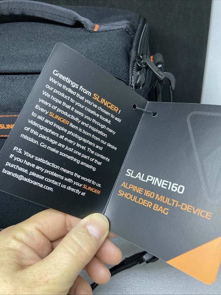 Slinger Alpine 160 Camera Bag Black Water Resistant Multi-Device Shoulder Strap