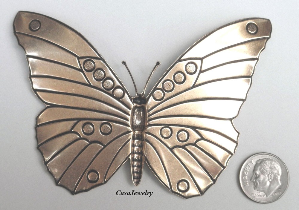 #5004RS LARGE ANTIQUED GOLD BUTTERFLY COMPONENT - 1 PC