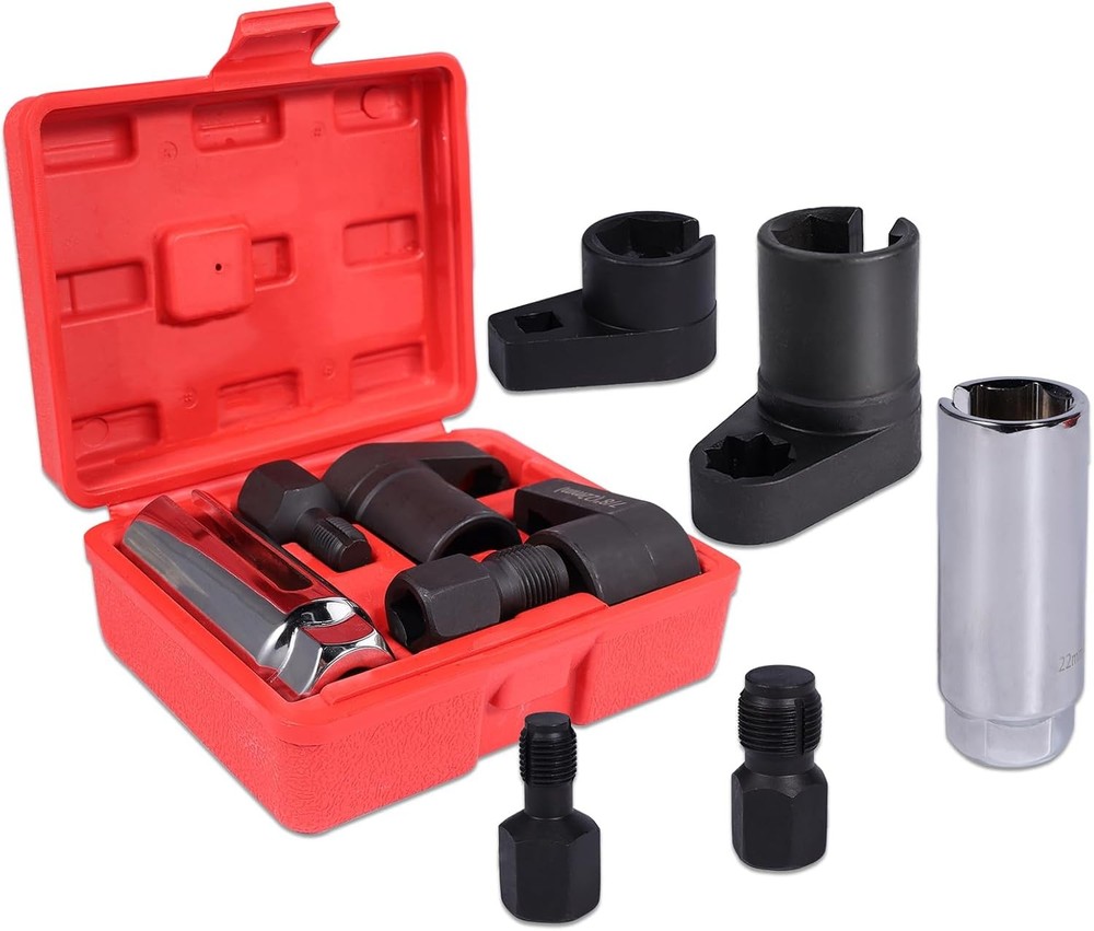 5-Piece Forged O2 Oxygen Sensor Socket & Thread Chaser Set – Automotive Tool...