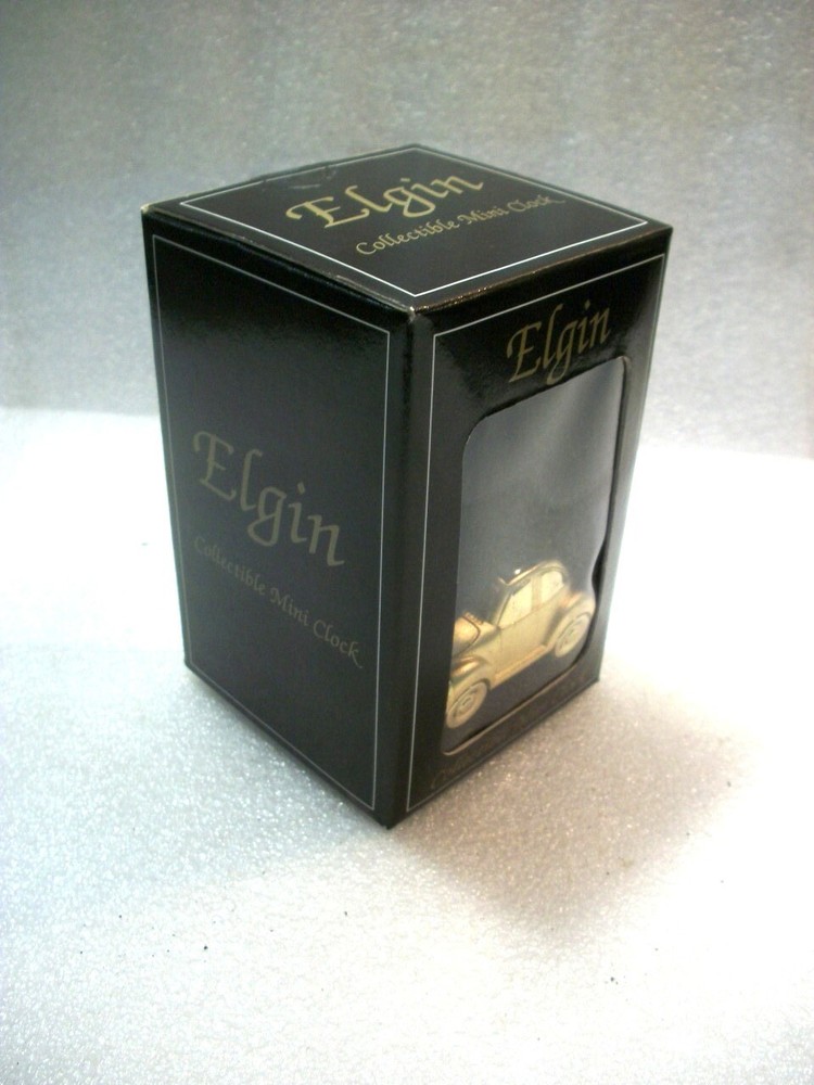 New Elgin Beetle Analog Clock - Gold