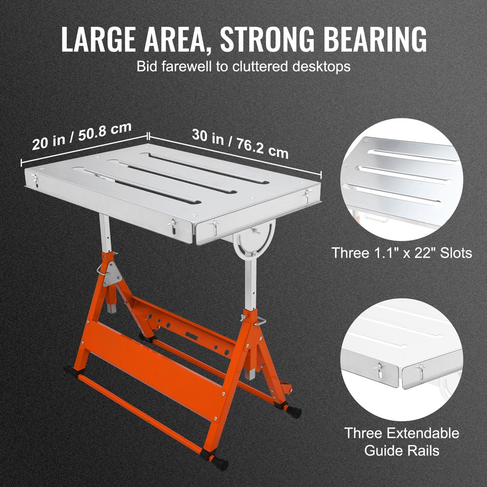 VEVOR 30" x 20" Welding Table 400lbs Load Capacity Steel Welding Workbench Table