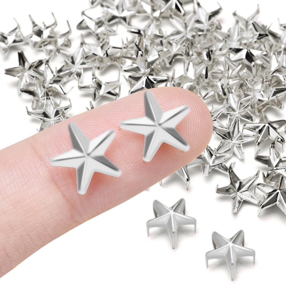 Durable 10mm Metal Star Nailhead Rivets - 150 Pack for Creative DIY Projects