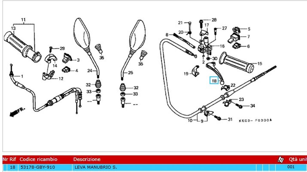 Left Lever Cod.53178GBY910 Black