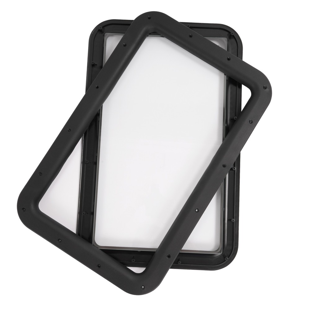 Black RV Entry Entrance Door Window For RV Camper Cargo Truck Trailer