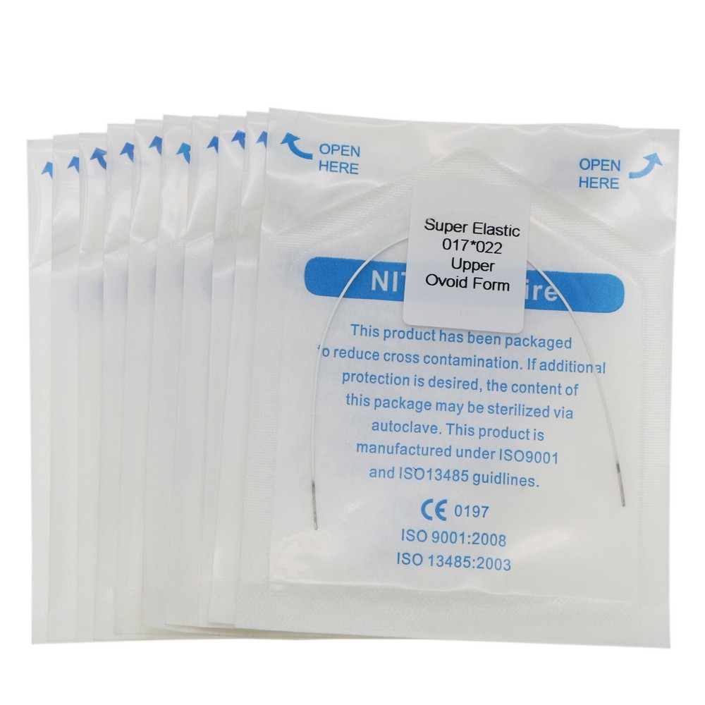 10Pcs Dental Orthodontic Arch Wires Super Elastic White Rectangular Ovoid Form