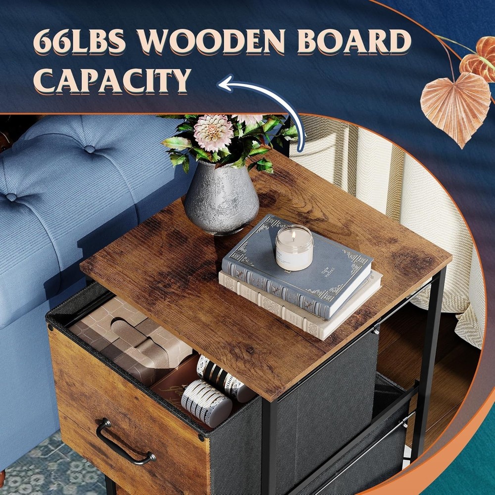 Lightweight Rolling File Cabinet with 2 Drawers - Perfect Home Office Solution