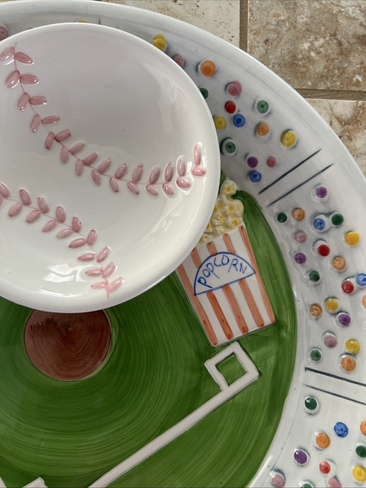 Baseball Stadium 3D Ceramic Chip and Dip Platter