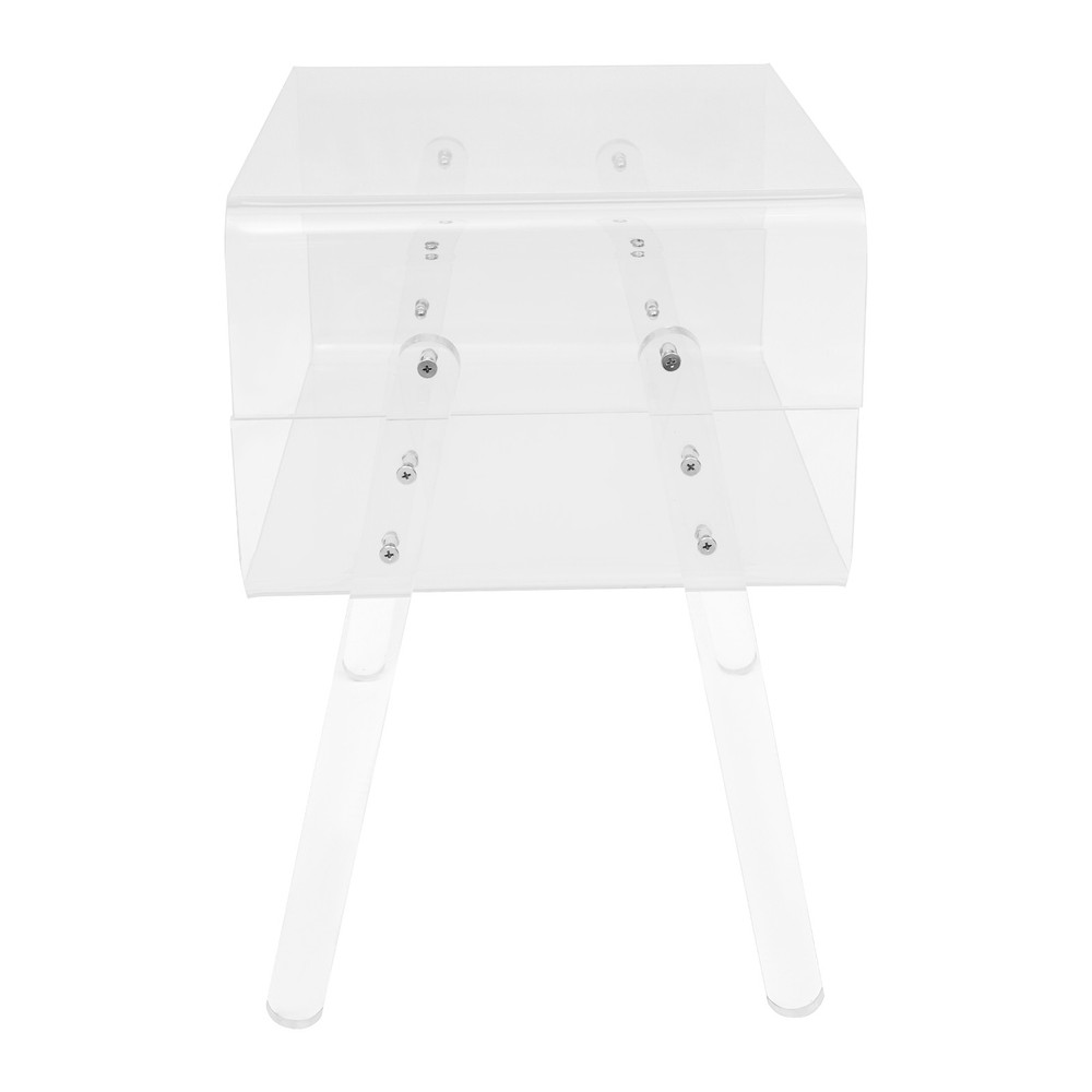 Acrylic Side Table, 2-Tier End Table with Open Storage for Small Spaces, Clear