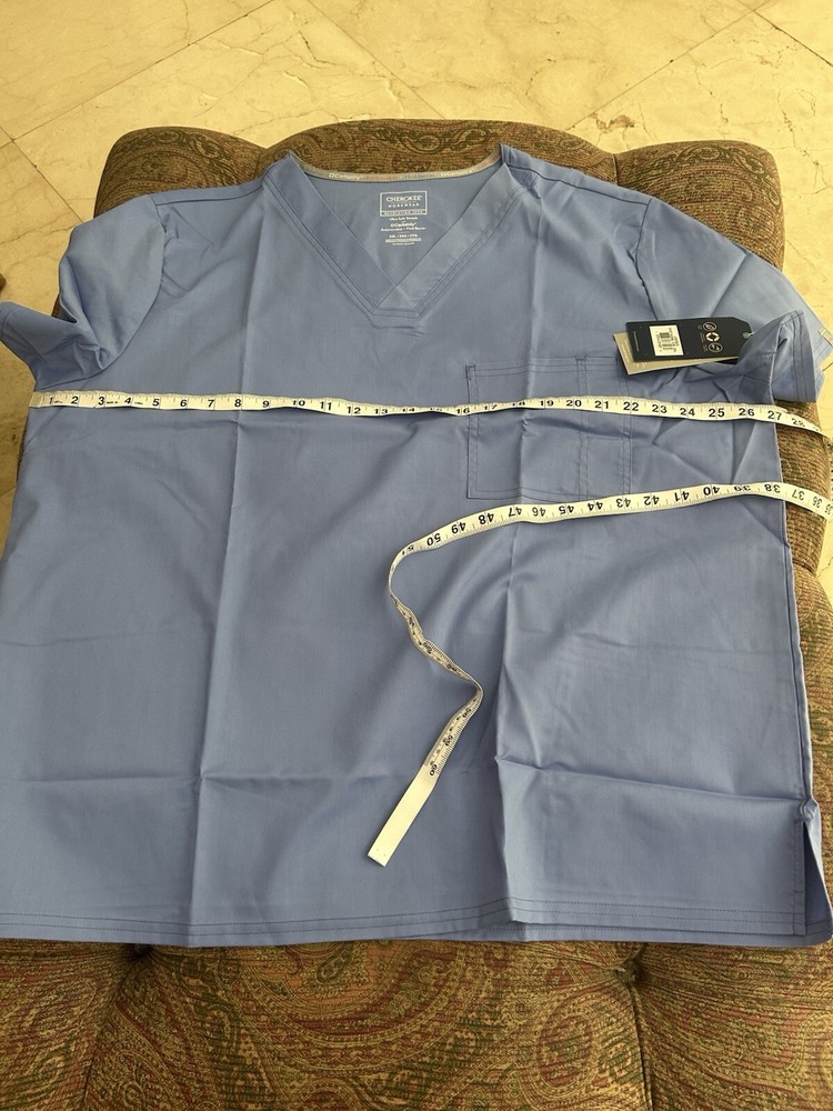 Cherokee unisex blue two piece uniform set, size 2XL